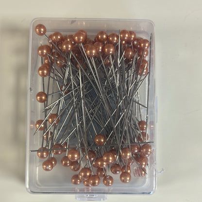 Rose Gold Pearl Headed Pin large 100pc