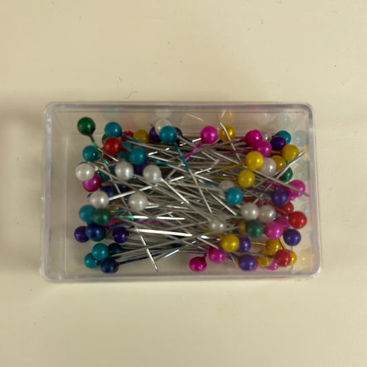 BALL HEAD PINS MULTICOLOURED 100pcs