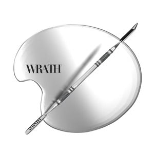 WRATH Curved stainless steel palette with spatula