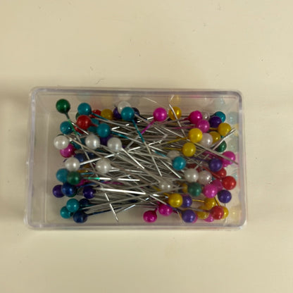 BALL HEAD PINS MULTICOLOURED 100pcs