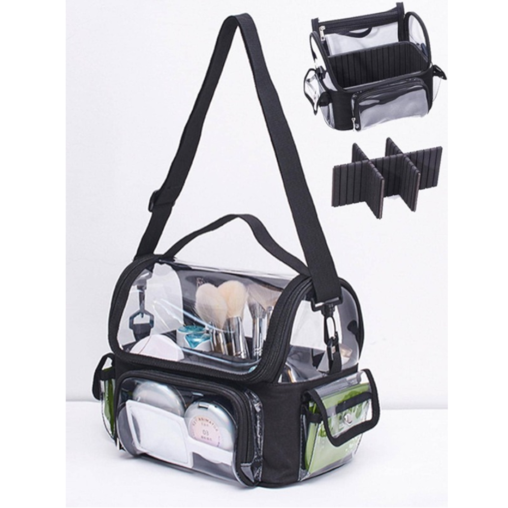 CLEAR SHOULDER STRAP SET BAG WITH DIVIDERS