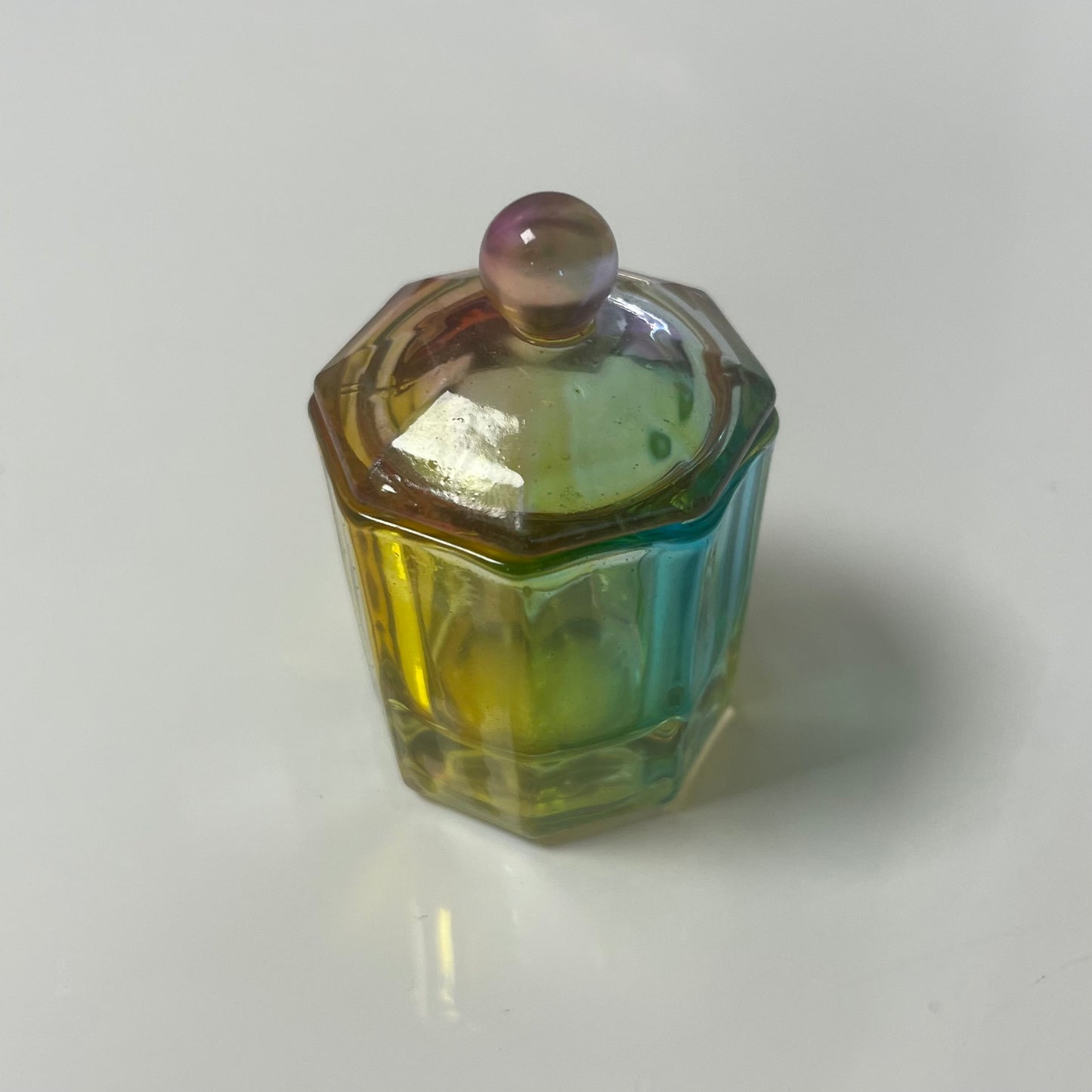 Glass Multi Colour Dish with Lid